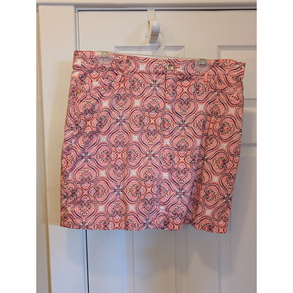 Country Club Aesthetic Charter Club Pink Medallion Cotton Blend Skort 14 Stretch